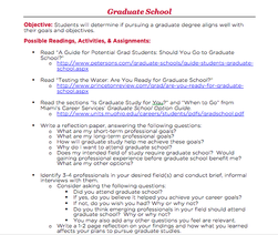 Screen Shot of Lesson Plan and Resource List Example